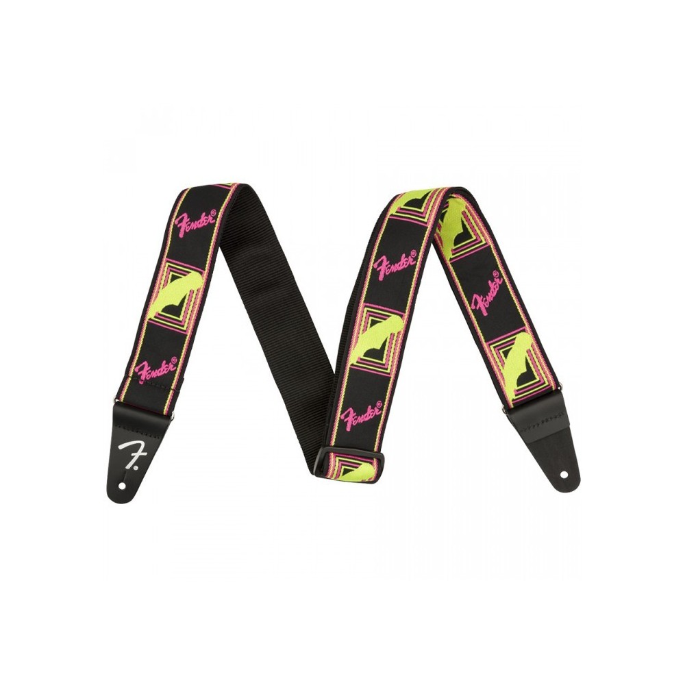 Fender Neon Monogrammed Strap Yellow/Pink