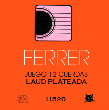 Gato Negro Juego Laúd Acero Dobles