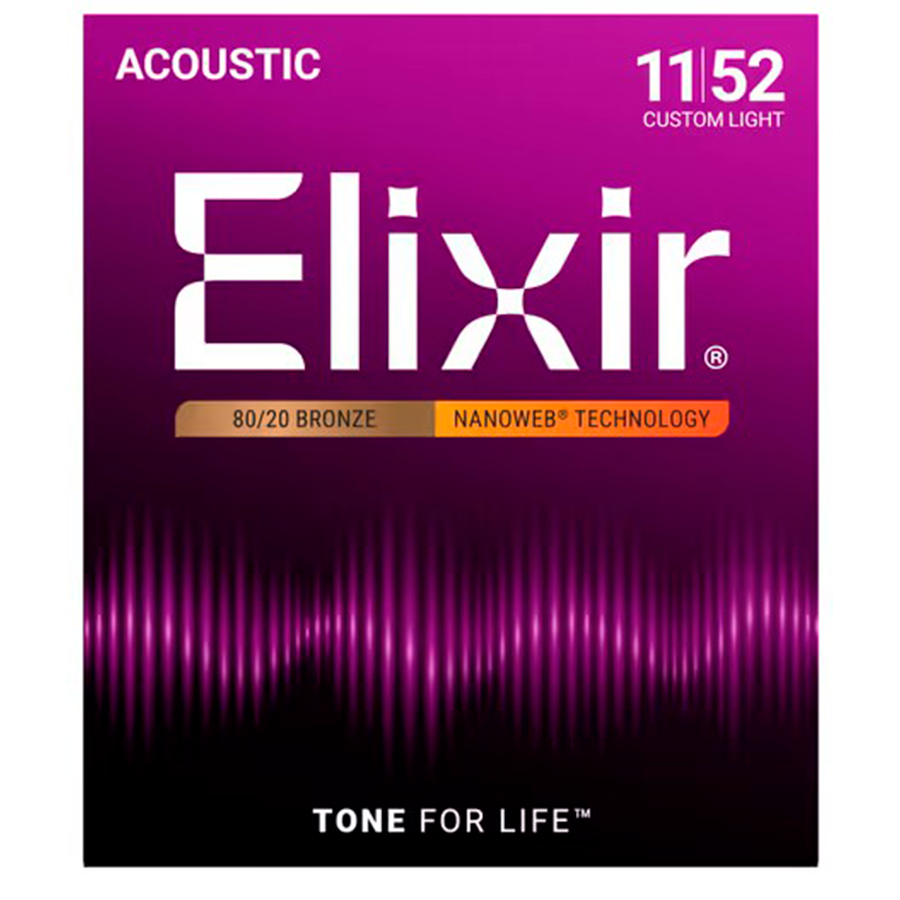 Elixir Nanoweb Custom Light Acústica (11-52)