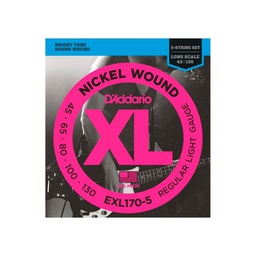 [JUEGBAJDAD010] DAddario EXL170-5 (45-130) XL Nickel Wound Light 5 Cuerdas