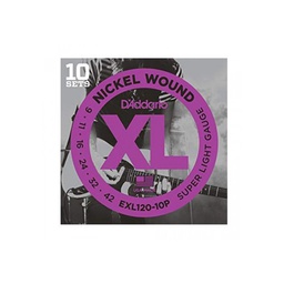 [JUEGELEDAD034] DAddario EXL120-10P (09-42) XL Nickel Wound Super Light (10 Sets)