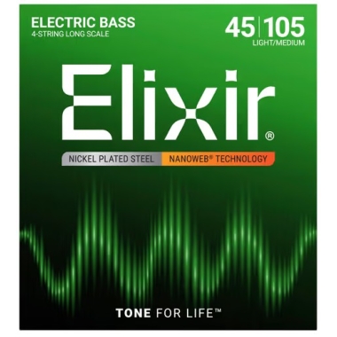 Elixir-4 Nanoweb Stainless Steel Juego Bajo (45-105)