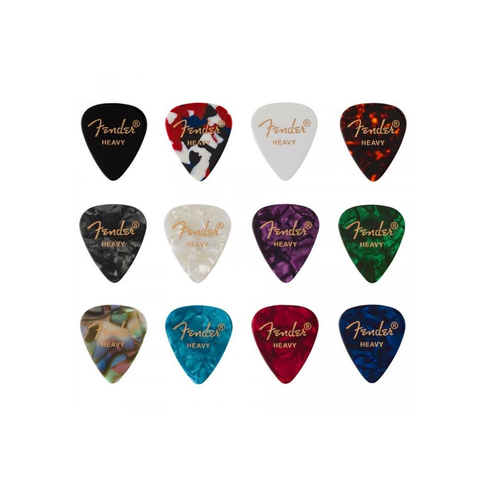 Fender 351 Celluloid Medley Heavy Pack 12 Púas