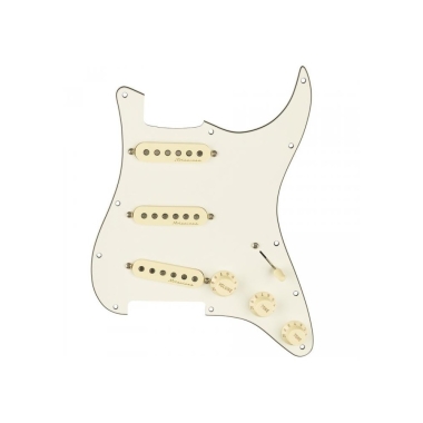 Fender Set Golpeador Parchment 11 Hole   Pastillas Vintage Noiseless SSS Aged White