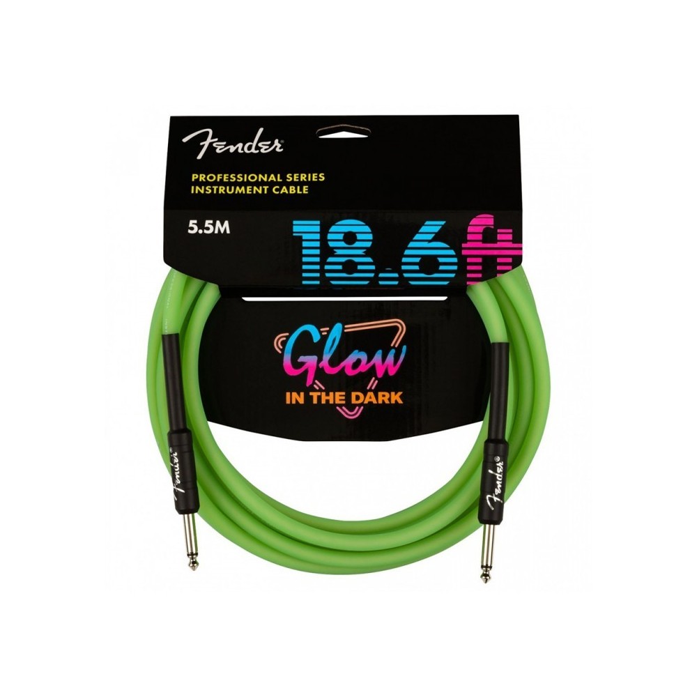 Fender Professional Cable Glow in the Dark Green 5,5m