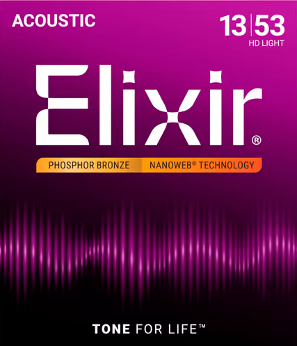 Elixir Nanoweb HD Light 92/8 Phosphor Bronze (13-53)