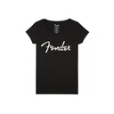 Fender Spaghetti Logo Camiseta Negra Mujer Talla L