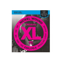[JUEGBAJDAD054] DAddario ESXL170-5 (45-130) XL Nickel Wound Light Doble Bola 5 Cuerdas