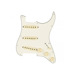 [PASTGUIFEN045] Fender Set Golpeador Parchment 11 Hole + Pastillas Vintage Noiseless SSS Aged White