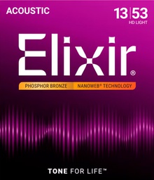 [JUEGGUIELX029] Elixir Nanoweb HD Light 92/8 Phosphor Bronze (13-53)