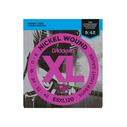 [JUEGELEDAD037] DAddario ESXL120 (09-42) XL Nickel Wound Super Light Doble Bola